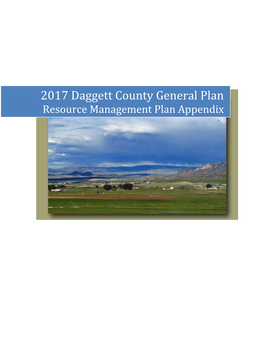 2008 Daggett County General Plan Update & Regional Planning Guide