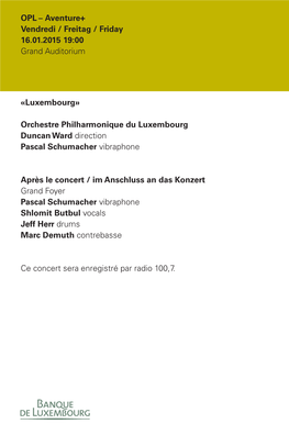 «Luxembourg» Orchestre Philharmonique Du Luxembourg