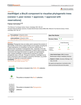 A Biojs Component to Visualise Phylogenetic Trees Treewidget