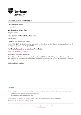 Deglaciation of the Laurentide Ice Sheet from the Last Glacial Maximum.', Cuadernos De Investigaci¡Ongeogr¡ACa.,43 (2)