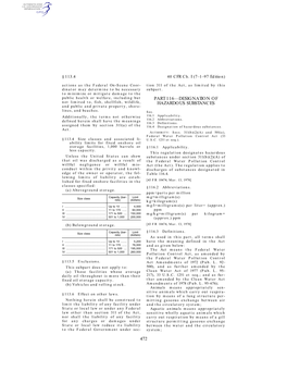 472 Part 116—Designation of Hazardous Substances