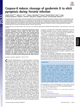 Caspase-8 Induces Cleavage of Gasdermin D to Elicit Pyroptosis During Yersinia Infection