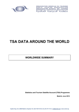 Dissemination of TSA Data and Experiences at YYYY Y YYYYYYY YYYYYY Y Y the International Level?