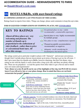 HOTELS/B&Bs, with User-Based Ratings KEY to RATINGS