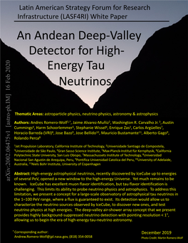 Energy Tau Neutrinos