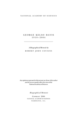 George Kelso Davis 1910–2004