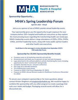 MHA's Spring Leadership Forum