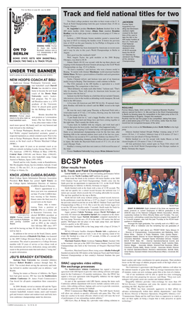 Track and Field National Titles for Two BCSP Notes