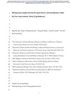 Phylogenomic Insights Into the Divergent History and Hybridization Within the East Asian Endemic Abelia (Caprifoliaceae)