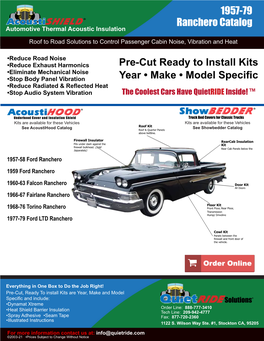 Pre-Cut Ready to Install Kits Year • Make • Model Specific 1957-79