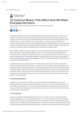 12 Common Biases That Affect How We Make Everyday Decisions | Psychology Today