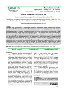 International Journal of Agriculture, Forestry and Life Sciences