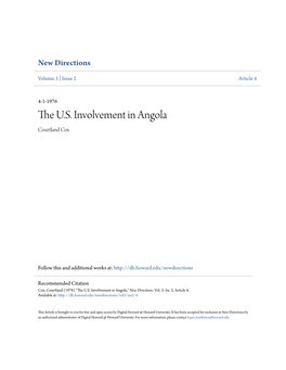 The U.S. Involvement in Angola