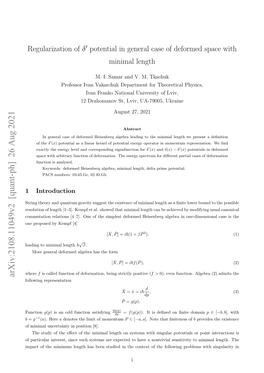 Regularization of $\Delta'$ Potential in General Case of Deformed Space