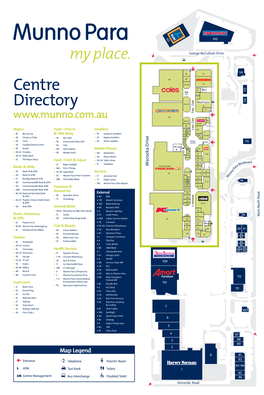 Map Legend    Entrance Telephone Parents’ Room  $ ATM Taxi Rank Toilets   CM Centre Management Bus Interchange Disabled Toilet  Konanda Road