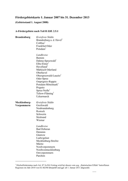 Liste Der Fördergebiete