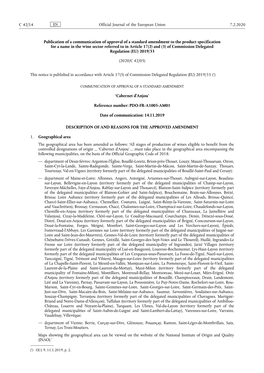 Publication of a Communication of Approval of a Standard