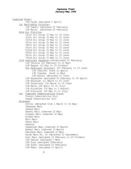 Japanese Fleet, January-May 1944