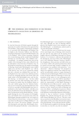 The Dispersal and Formation of Sir Thomas Lawrence's Collection Of