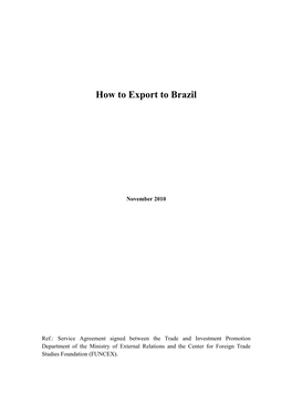 How to Export to Brazil