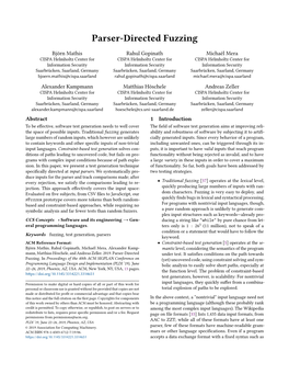 Parser-Directed Fuzzing