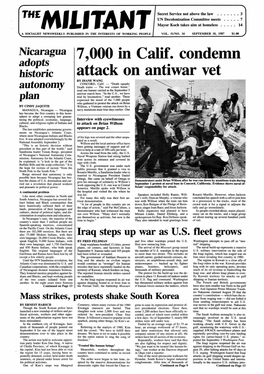 7,000 in Calif. Condemn Attack on Antiwar