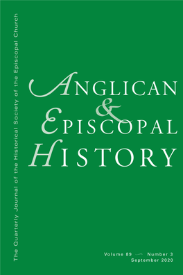 Anglican and Episcopal History Editor-In-Chief Edward L