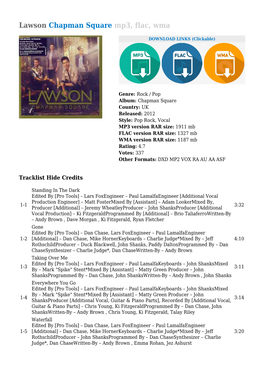 Chapman Square Mp3, Flac, Wma