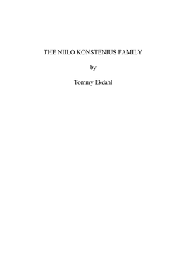 THE NIILO KONSTENIUS FAMILY by Tommy Ekdahl