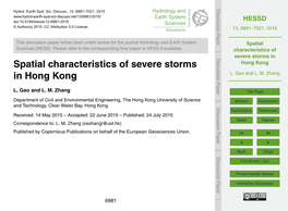 Spatial Characteristics of Severe Storms in Hong Kong