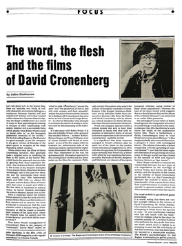 The Word, the Flesh and the Films of David Cronenberg
