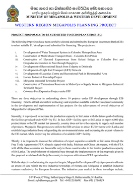 Western Region Megapolis Planning Project