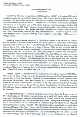 I Visited Camp Moriyama of Japan Growldself-Defense Force (JGSDF) in November 2003 to See If Something Remains That Shows USAF Presence There