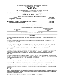 Form 10-K Imperial Oil Limited