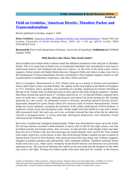 American Heretic: Theodore Parker and Transcendentalism'