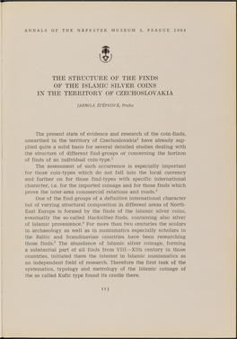 The Structure of the Finds of the Islamic Silver Coins in the Territory of Czechoslovakia