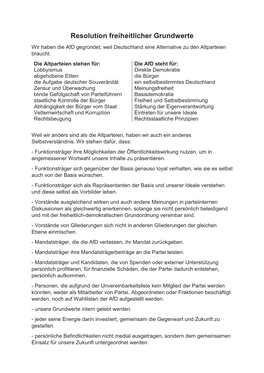 Resolution Freiheitlicher Grundwerte Wir Haben Die Afd Gegründet, Weil Deutschland Eine Alternative Zu Den Altparteien Braucht