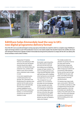 Editshare Helps Emmerdale Lead the Way in UK's New Digital Programme