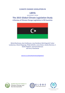 The 2015 Global Climate Legislation Study a Review of Climate Change Legislation in 99 Countries