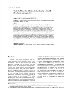 Control of Sclerotia of Rhizoctonia Solani by a Sciarid Fly, Phyxi,A Scabiei, in Soil