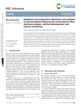 Analytical and Preparative Separation and Isolation of Functionalized Fullerenes by Conventional HPLC Stationary Phases