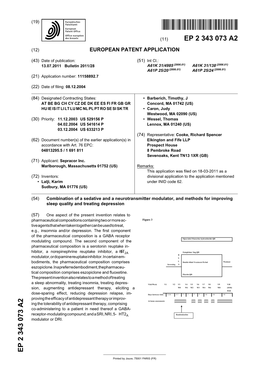 Combination of a Sedative and a Neurotransmitter Modulator, and Methods for Improving Sleep Quality and Treating Depression