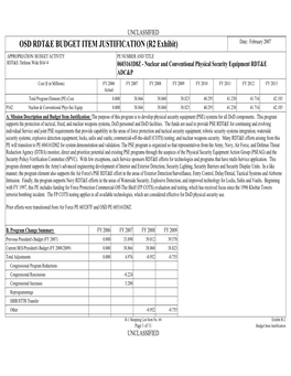 Osd Rdt&E Budget Item Justification