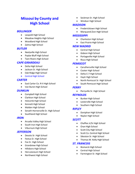 Missoui by County and High School