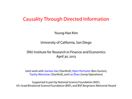 Causality Through Directed Information