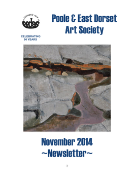 Poole & East Dorset Art Society November 2014 ~Newsletter~