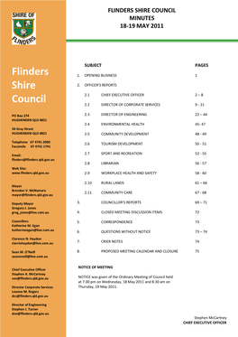 Flinders Shire Council Minutes 18-19 May 2011