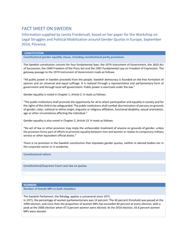 Fact Sheet on Sweden