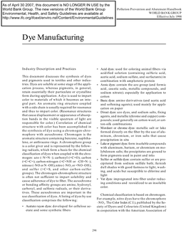 Dye Manufacturing