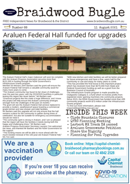 Braidwood Bugle FREE Independent News for Braidwood & the District